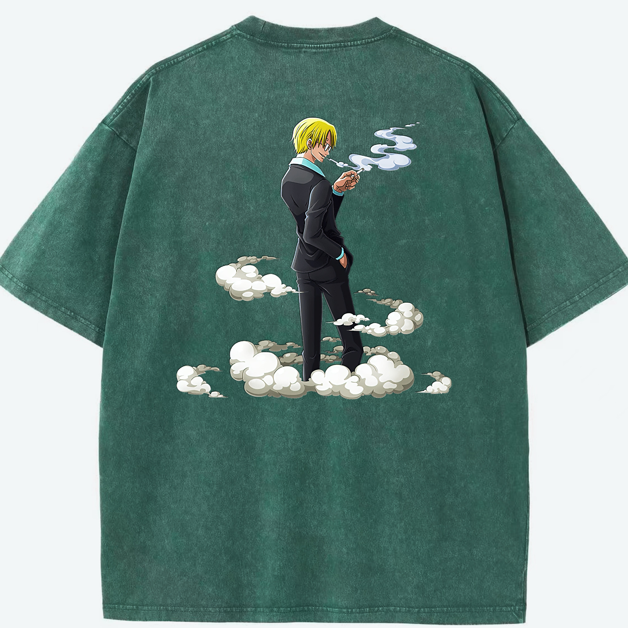 ワンピース サンジ ONE PIECE Sanji 綿100% ヴィンテージ風 半袖Tシャツ（背面プリント）